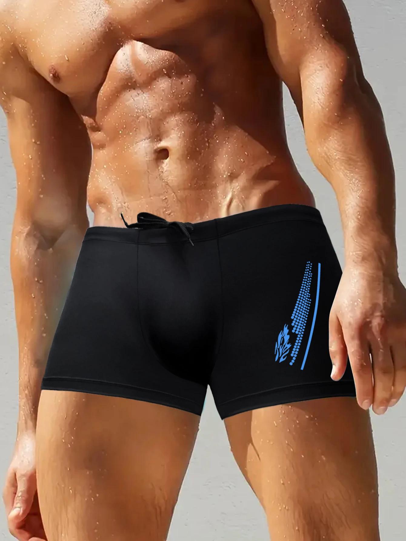 Maillot de bain avec imprimés de mode pour hommes, Boxer de plage à séchage rapide avec cordon de se