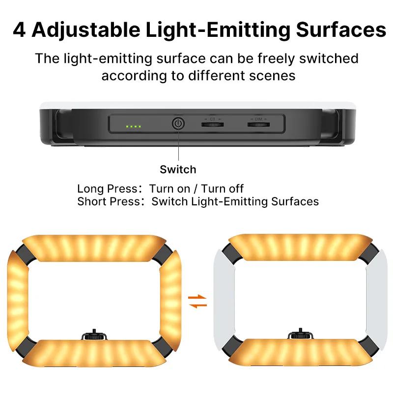 Ulanzi U200 rechargeable Smartphone plate-forme vidéo prise de vue verticale LED anneau lumineux LED