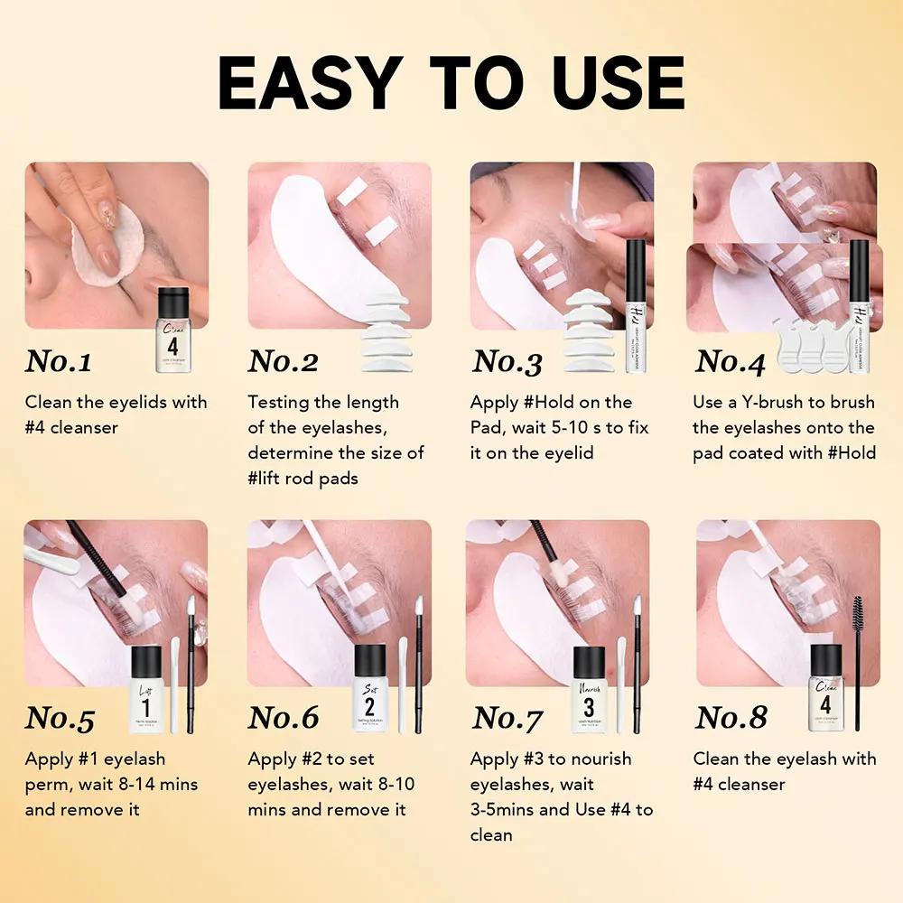 Gollee Kit de permanente de levage de cils durable 4-6 semaines ensemble de levage de cils pour reco