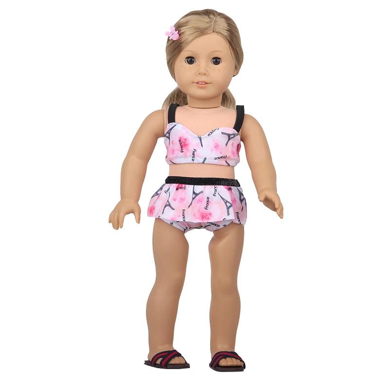 Maillot de bain pour poupée, pantoufles circulaires de natation, lunettes de soleil, sac à dos pour