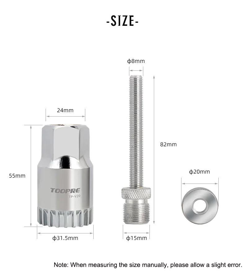 Extracteur de support inférieur de vélo, 20 dents, trou carré, clé de réparation de cannelure, clé d