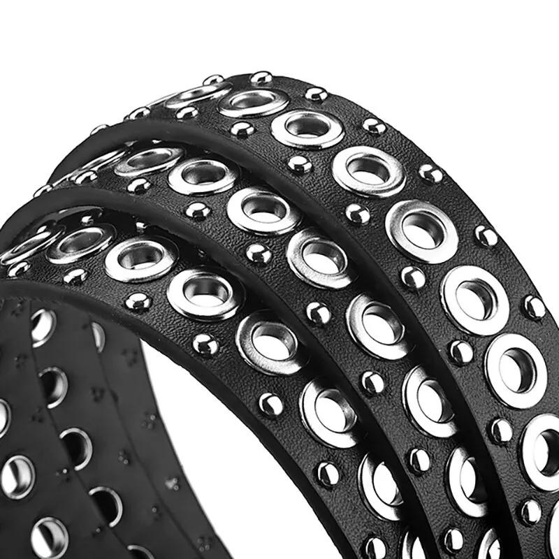 Ceinture fine à rivets pour femmes, à la mode, avec boucle à aiguille personnalisée, tendance de rue