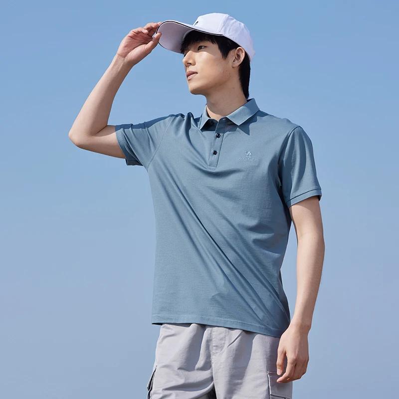 GOLDEN CAMEL – Polo à manches courtes pour hommes, T-shirt d'été, chemise respirante en soie de mûri
