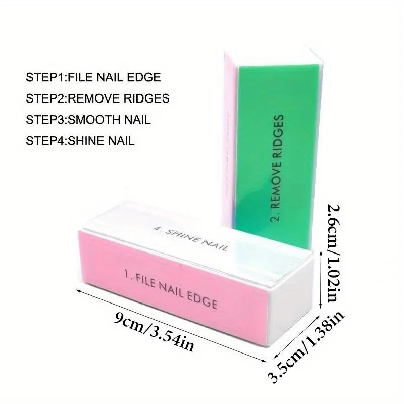 1/3/5 pièces/ensemble bloc tampon à ongles 4 voies bloc de polissage coloré brillant polisseuse lime