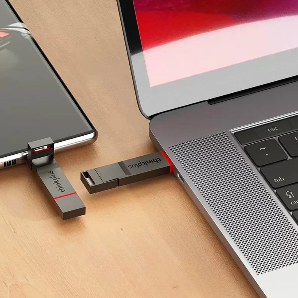 Clé USB Thinkplus USB3.2 Type-C OTG double port portable, disque SSD, lecteur flash USB 256 Go 512 G