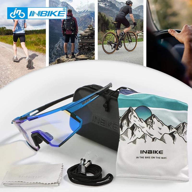 INBIKE-Lunettes de soleil de cyclisme photochromiques pour hommes, lunettes de vélo de route profess