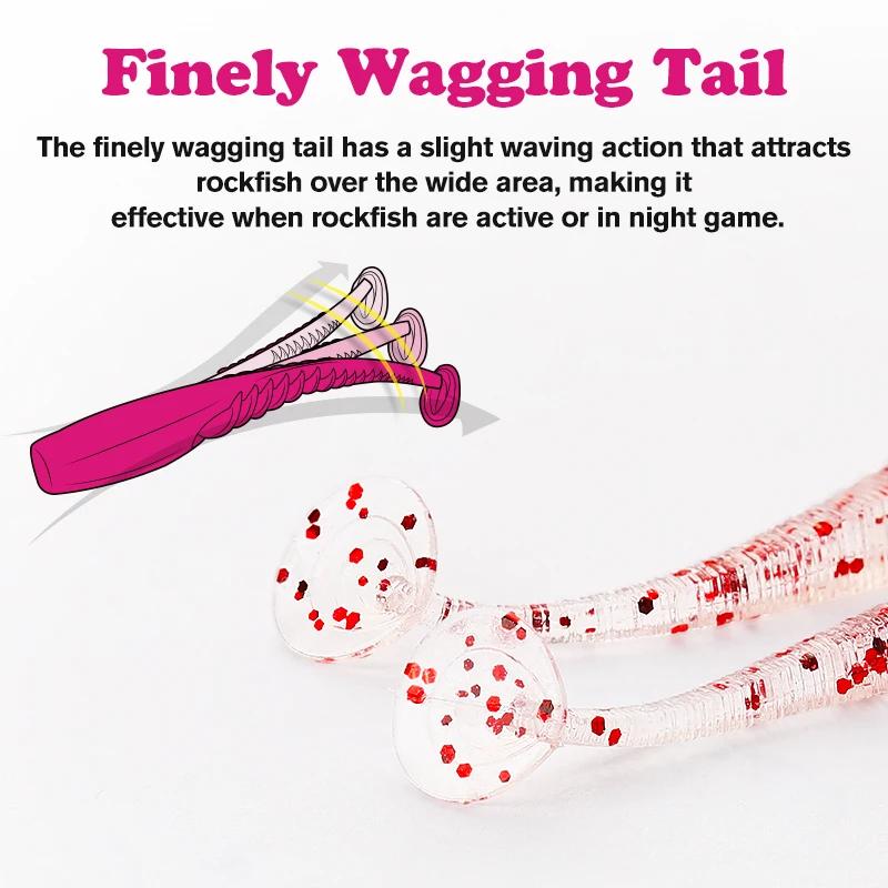 TSURINOYA appât souple leurre de pêche flexible 38mm 0.4g T queue Wobbler pêche leurre souple pour A