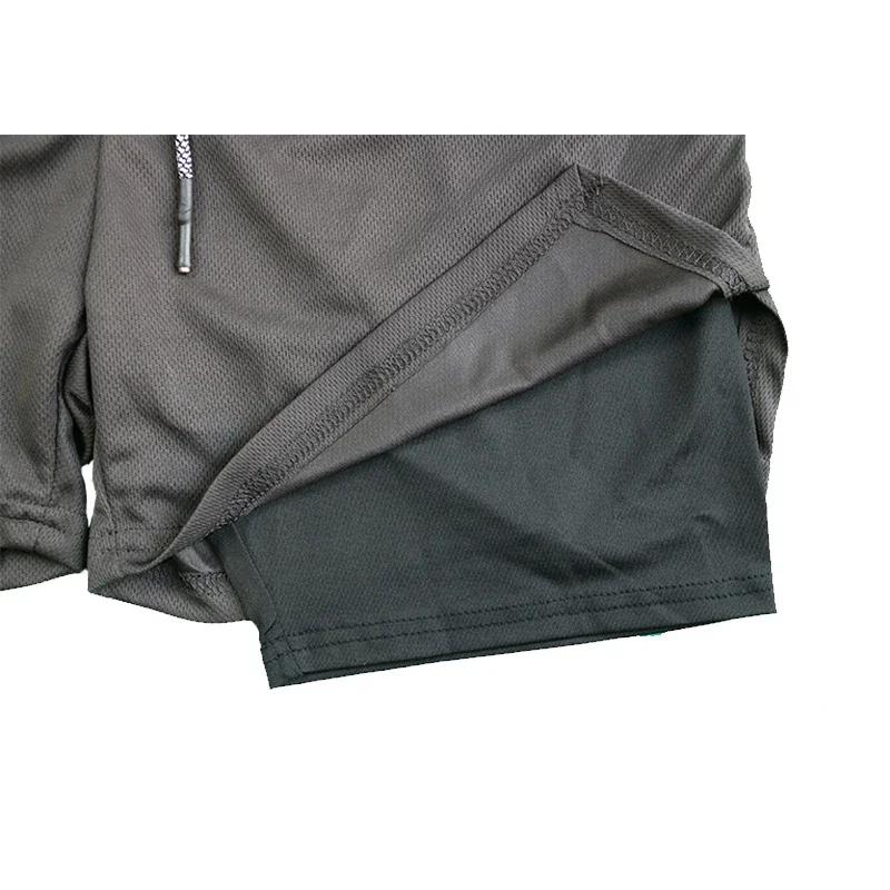 Short de Fitness Double couche pour hommes, short de sport 2 en 1, séchage rapide, entraînement, Jog