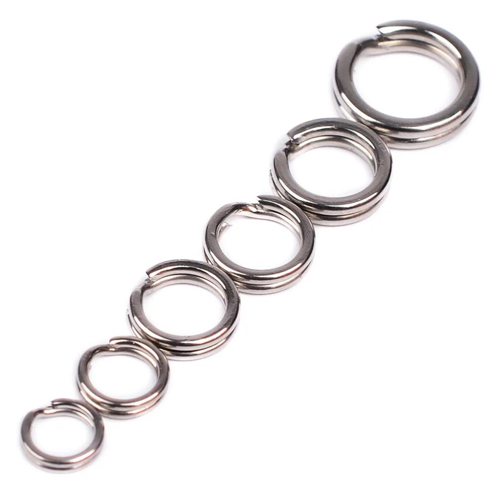 Anneau fendu en acier inoxydable, Double anneau fendu ovale, accessoires solides pour crochet de pêc