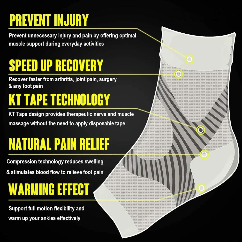 Attelle de fasciite plantaire, 1 paire, chaussettes de Compression nocturne, Supports de talon pour