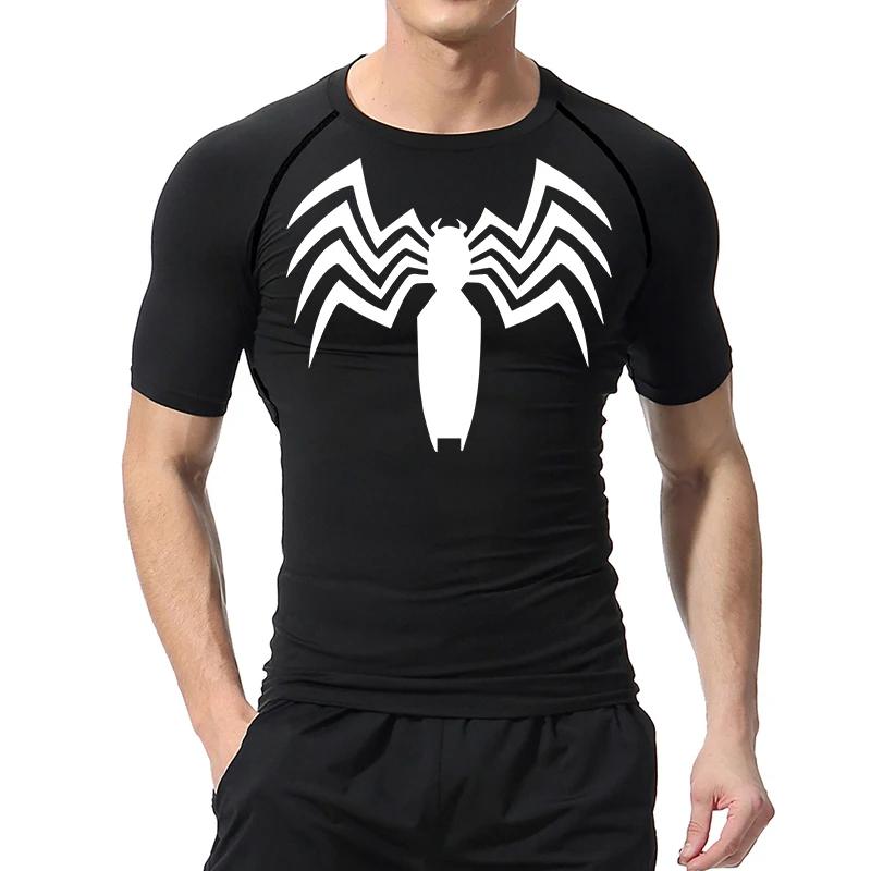 Chemise compression homme imprimé araignée - T-shirt sport séchage rapide anti-irritation été