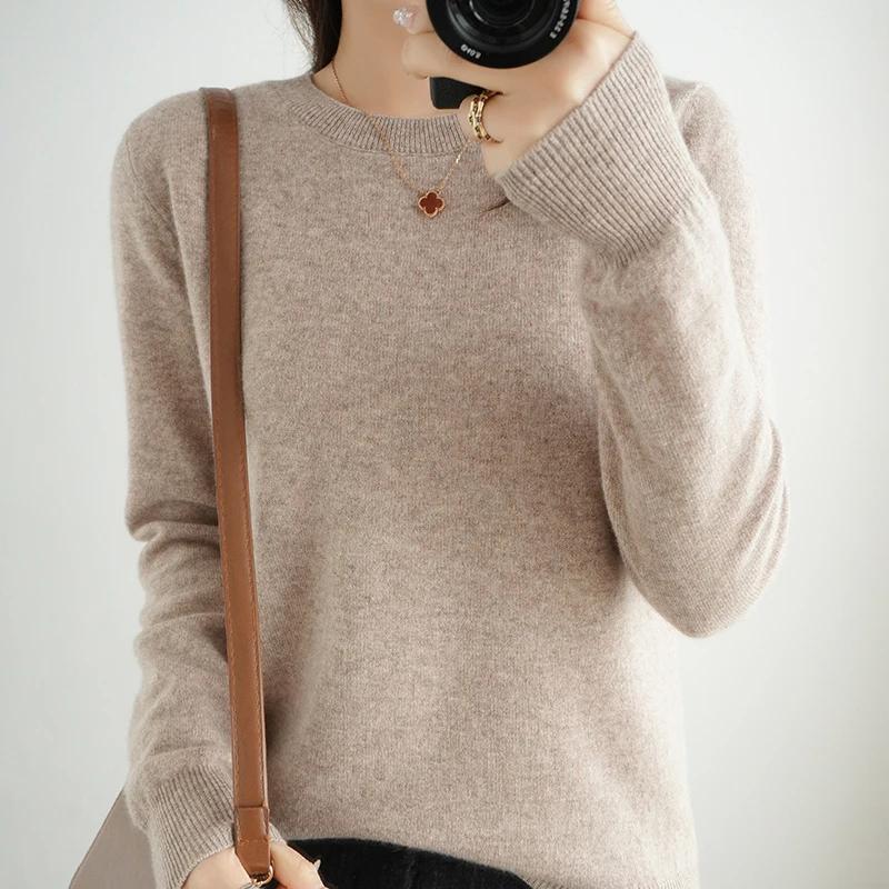 Pull fin à col rond pour femme, haut tricoté décontracté, sous-couche courte, à la mode, 18 couleurs