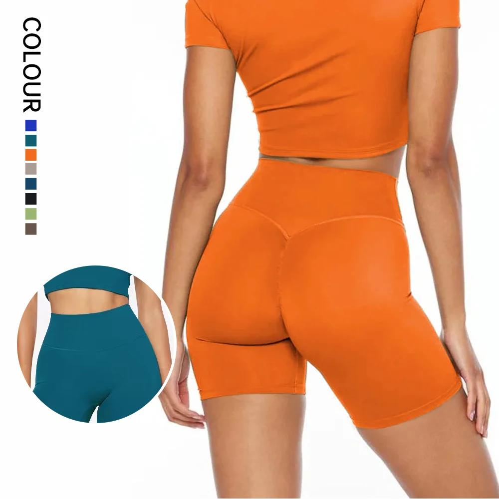 SHINBENE-Short de fitness taille haute pour femme, Hi Cloud Sculpt Peach, Solid Document Yoga Fitnes