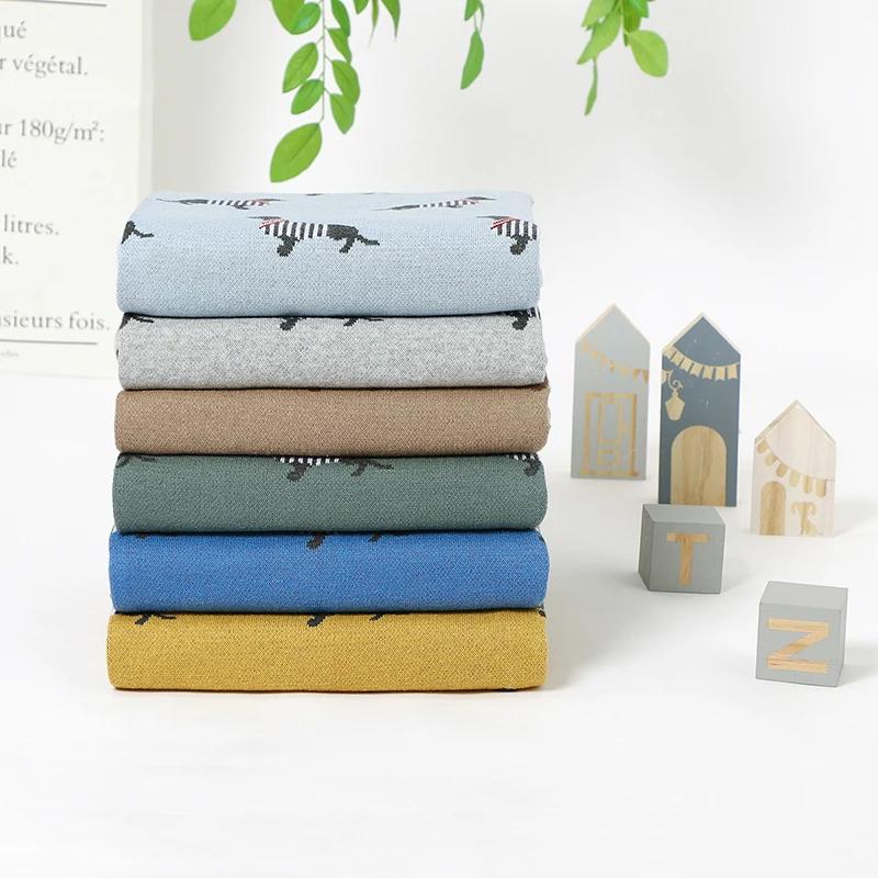 Couverture pour bébé 100% coton tricoté Super doux nouveau-né filles garçons literie couette mignon