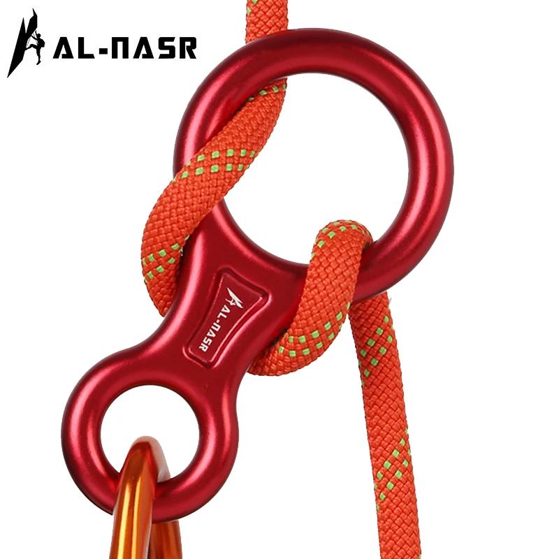 Mousqueton d'escalade 35KN, figurine 8, corde de rappel, descente, figurine en aluminium, dispositif