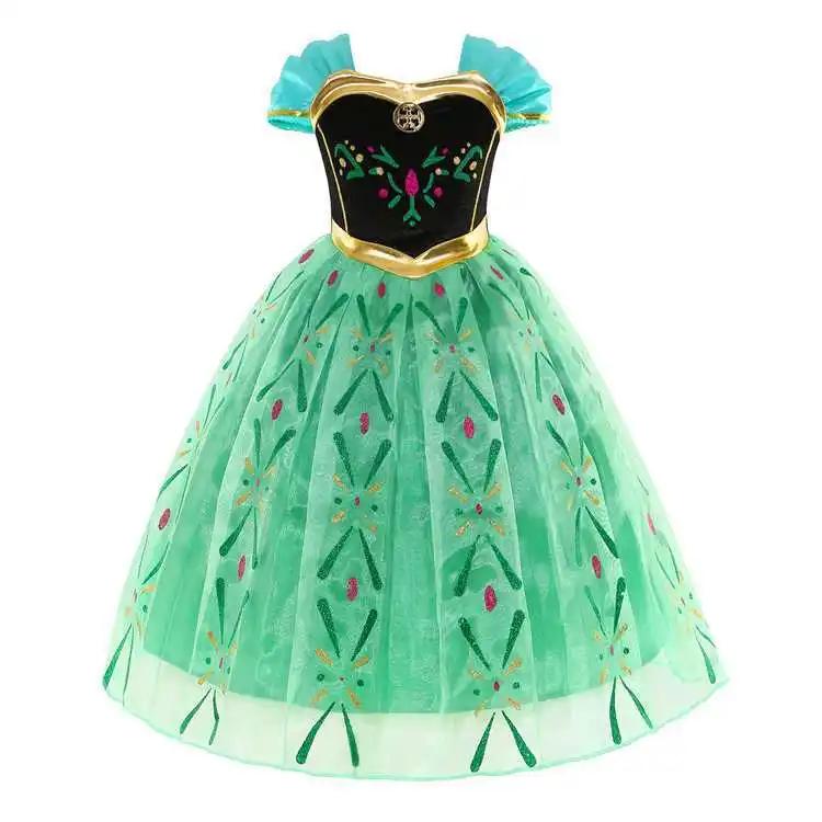 Robe de Couronnement Anna Exquise 2026 pour Tout-Petits, Robe de Princesse Reine des Neiges pour Hal