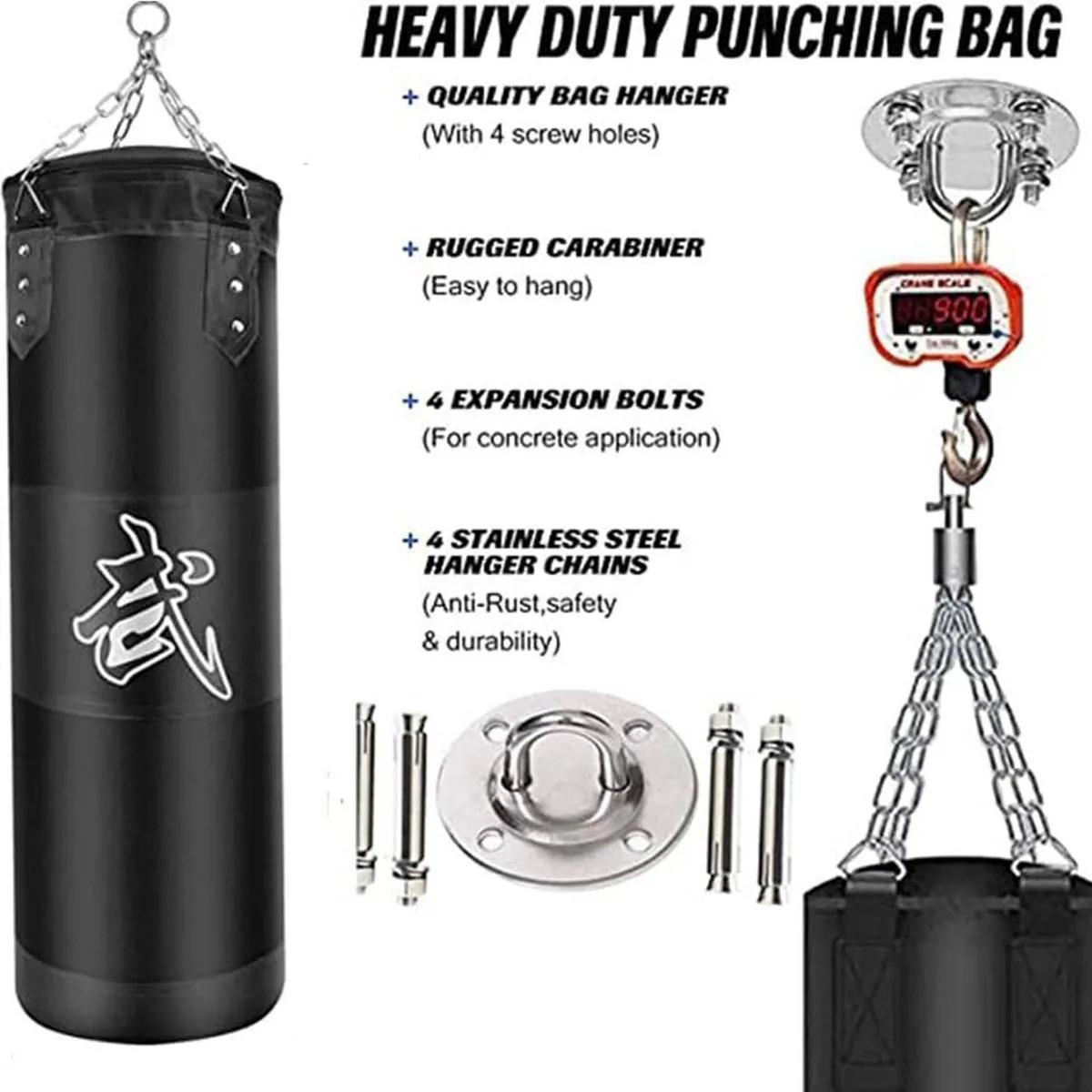 Ensemble de sacs de boxe lourds avec crochet de plafond, chaîne en acier suspendue, sac lourd pour a