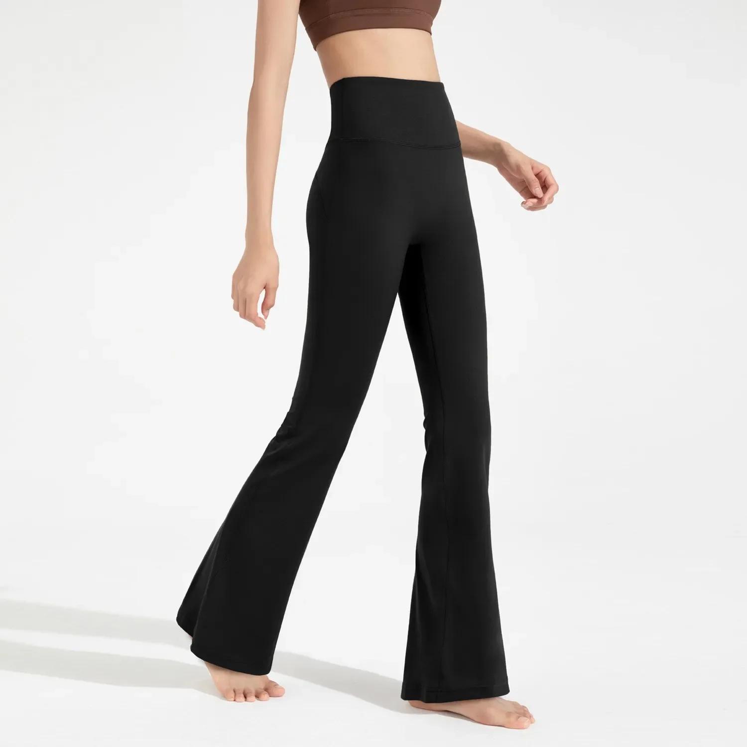 Leggings de yoga et de Pilates pour femme, taille haute, évasés, sans couture, effet push-up, couleu