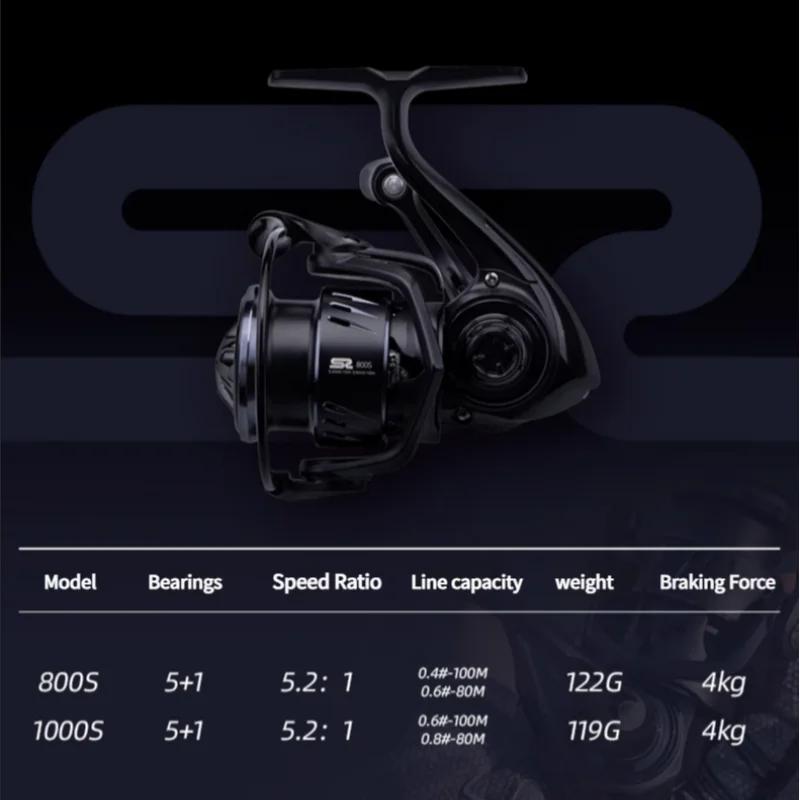 Mavllos S2 800S 1000S Micro moulinet de pêche en Fiber de carbone 119g Ultra-léger à faible inertie