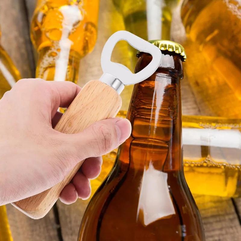 1-40 pièces ouvre-bouteille de bière à manche en bois ouvre-bouteille de bière en bois ouvre-bouteil