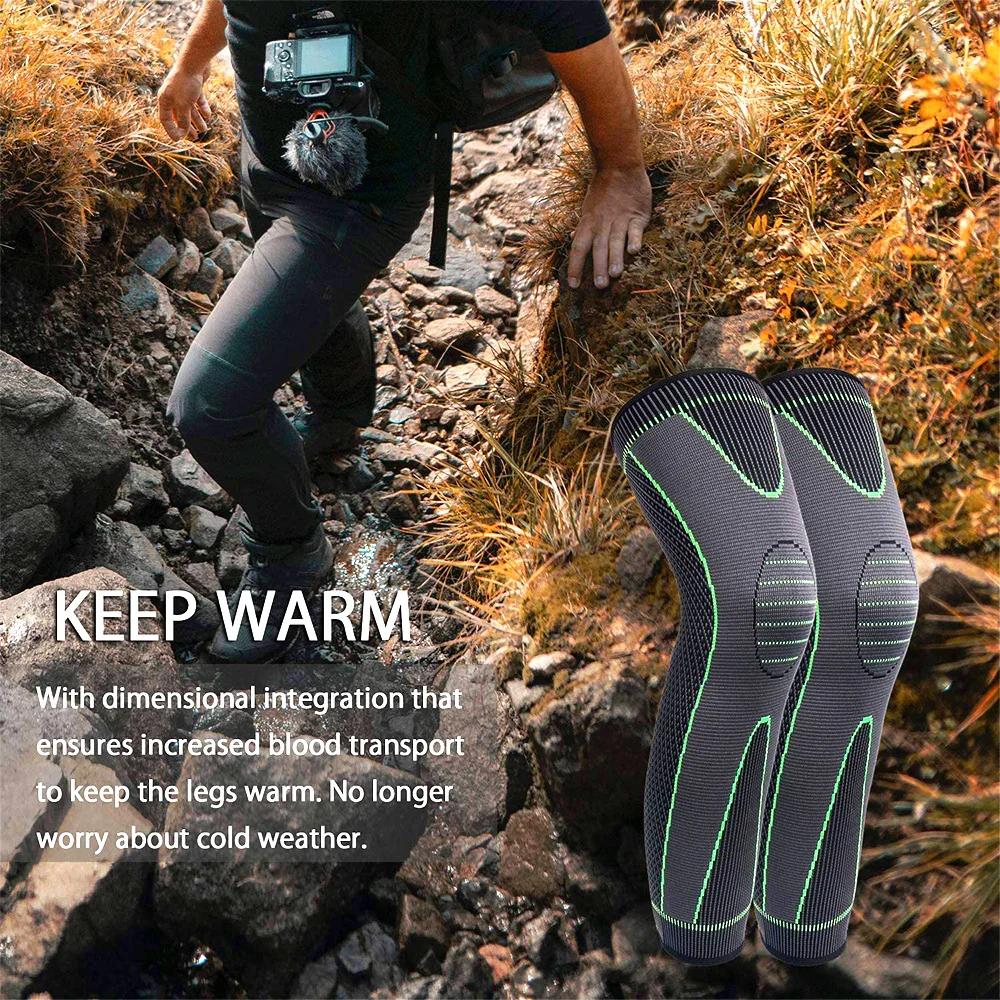 Manchons de Compression de jambe complète, 1 paire, genouillères, protection de soutien pour l'halté