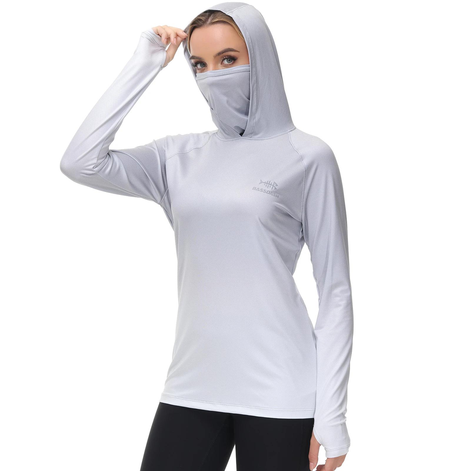 Bassdash-Sweat à capuche de pêche pour femme, chemise avec masque facial, trous pour les pouces, FS2