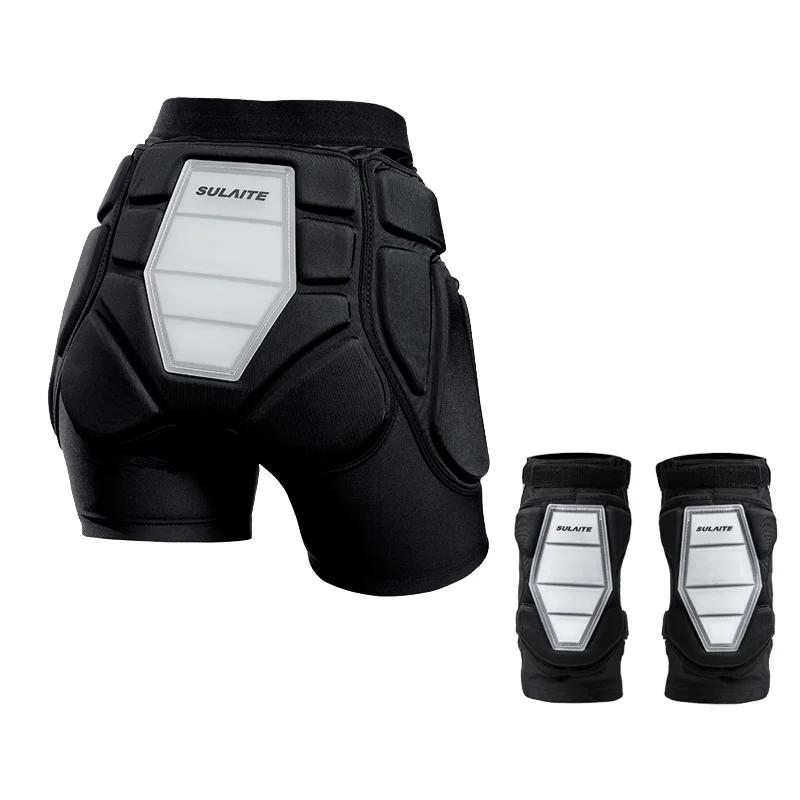 Short de protection rembourré 3D avec genouillères - Équipement en Silicone EVA pour cyclisme et sports d'hiver
