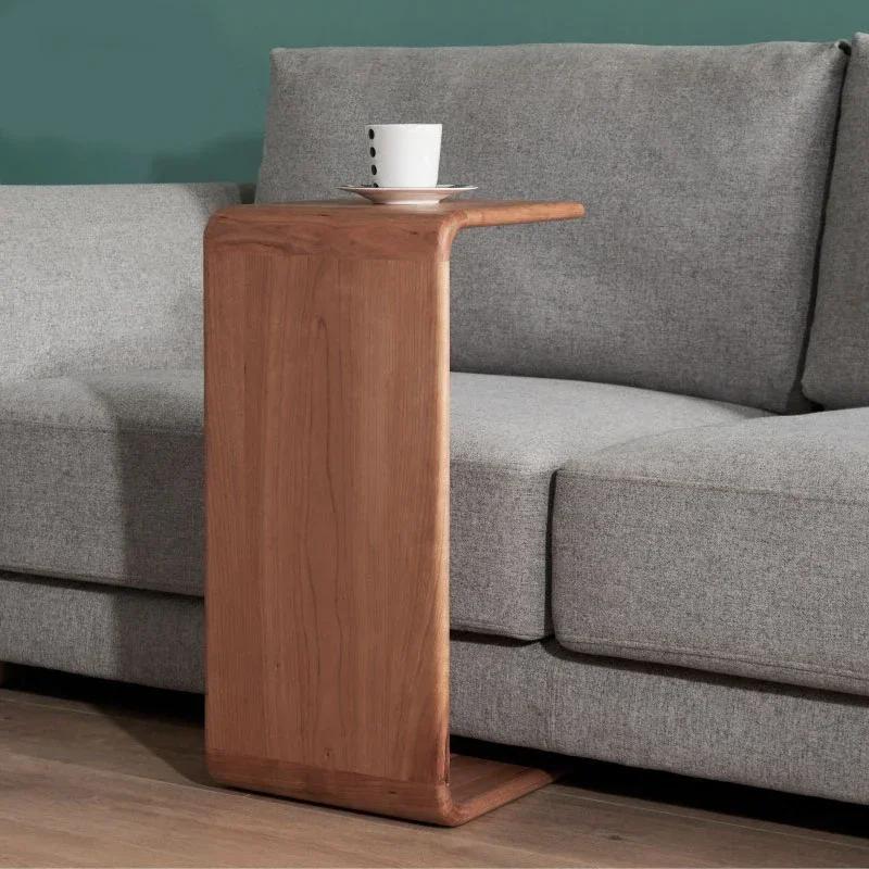 Table d'Angle Nordique en Bois Massif, Simple, Japonaise, Meuble de Salon Moderne