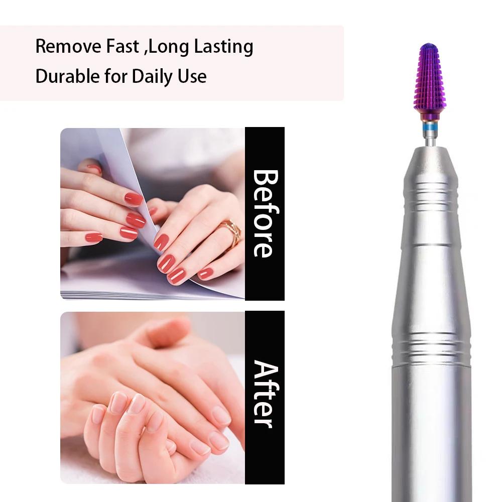 Forets à ongles en carbure violet Tornado 3/32, fraises pour manucure, enlever le Gel, accessoires d