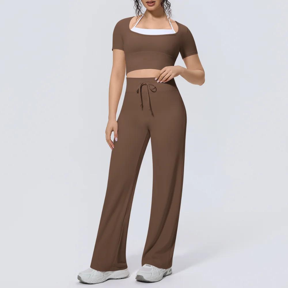 Ensemble de sport 2 pièces pour femme : Tenue de yoga, vêtements de fitness à séchage rapide, survêt