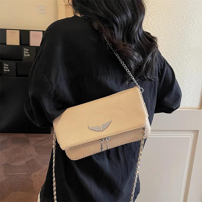 Nouveau sac à bandoulière scintillant tendance, sac à main en cristal avec chaîne diamantée, pochett