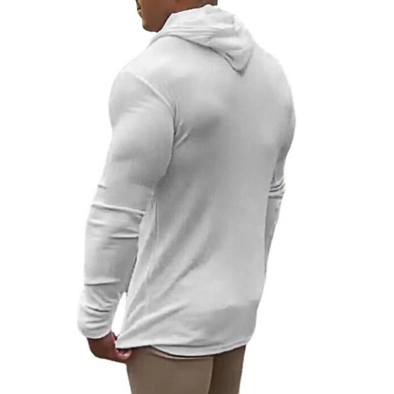 T-shirt à capuche homme sport mince côtelé : running, fitness, gym - confort et style classique