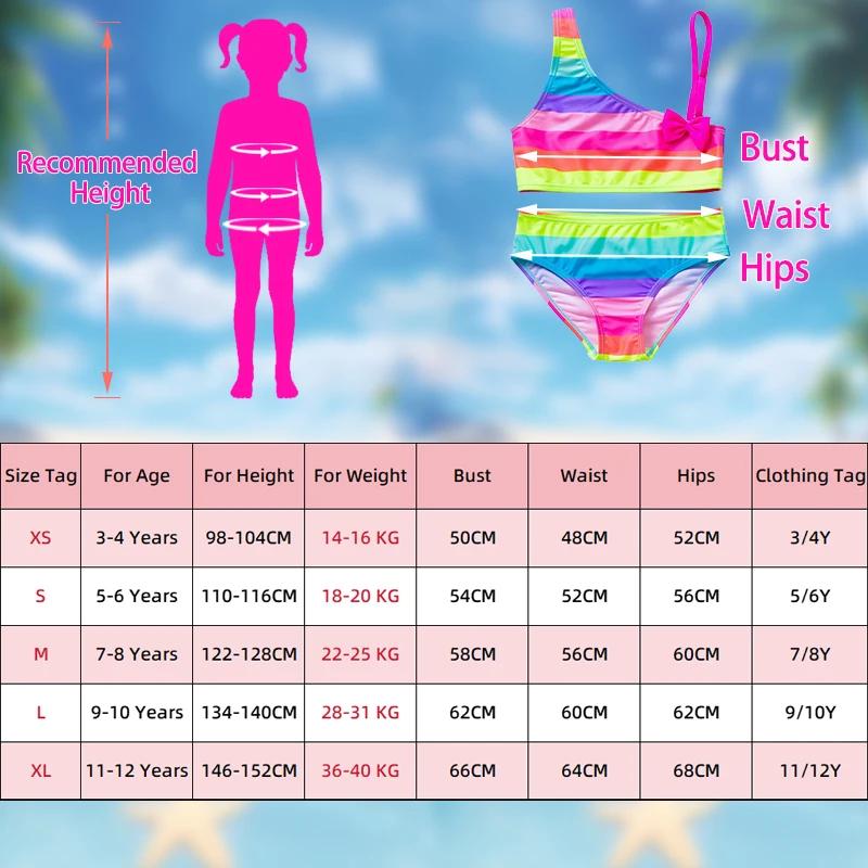 Maillot de bain fille Bluey Rainbow, tenue de plage d'été avec nœud, ensemble tankini 2 pièces pour