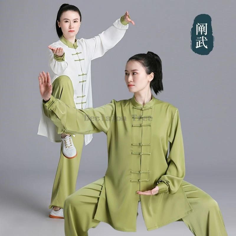 Ensemble d'entraînement quotidien Tai Chi traditionnel chinois, ensemble d'art martial, haut à manch