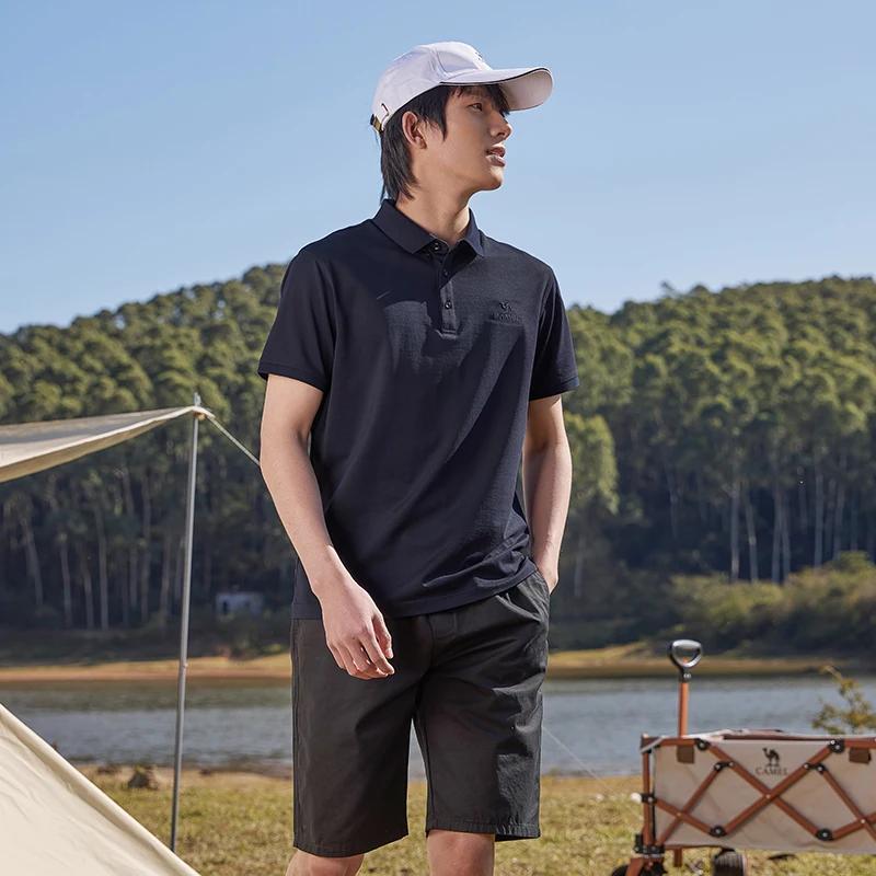 GOLDEN CAMEL – Polo à manches courtes pour hommes, T-shirt d'été, chemise respirante en soie de mûri