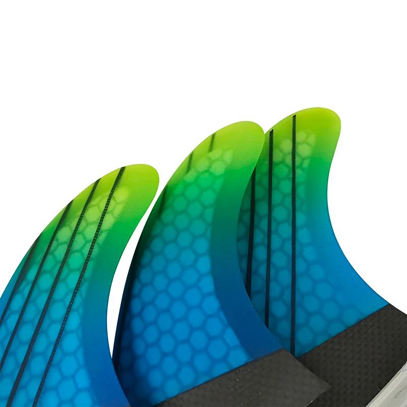 M/L LeicFins Set UPUSRF FCS II Performer-3 palmes en fibre de carbone pour surf, double onglets 2, p