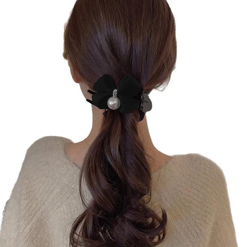 1 morceau d'arc, pince à perles, tempérament, pince requin, accessoire pour cheveux en tissu de Styl