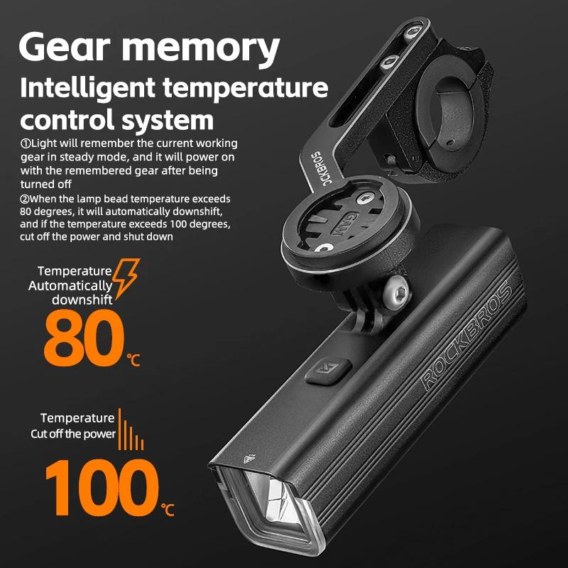 ROCKBROS-enquêter de vélo en alliage d'aluminium, chargement de type C, lumières frontales intellige