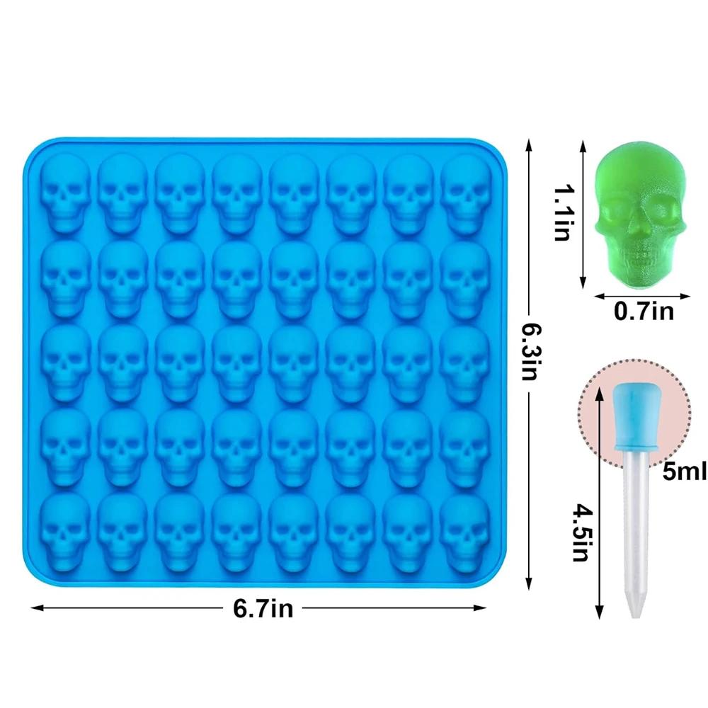 Moule mini crâne en silicone, 1/2/4 pièces, utilisé pour la fabrication de bonbons au chocolat, de g