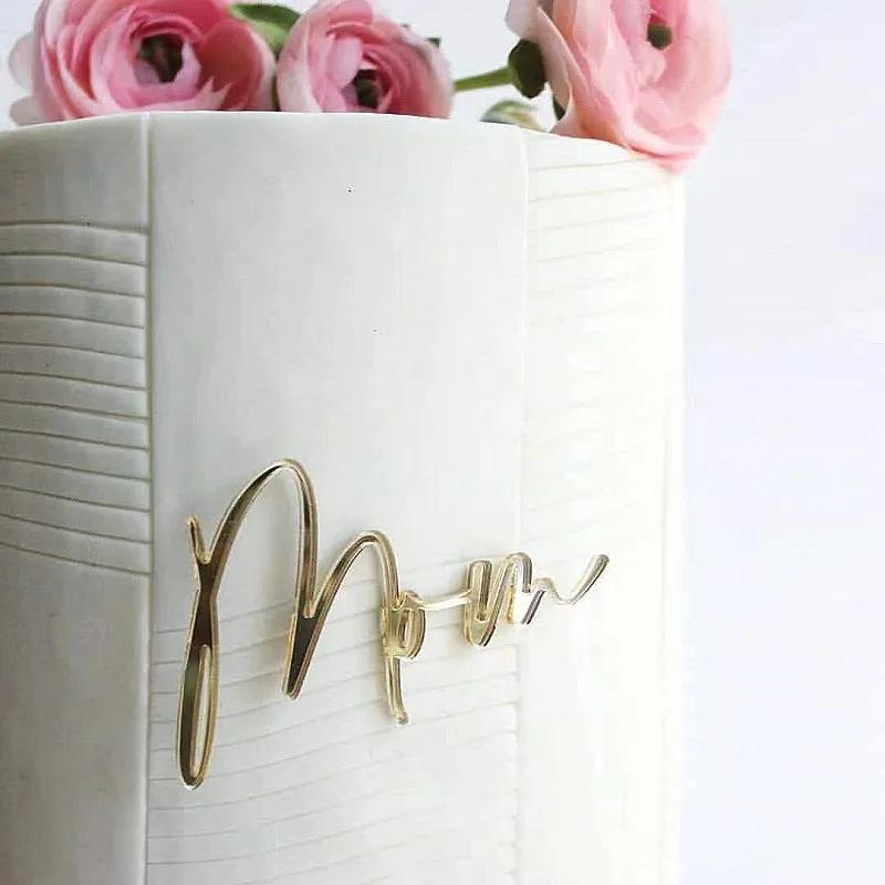 Décoration de gâteau d'anniversaire joyeux fête des mères, design Simple doré en acrylique, décorati