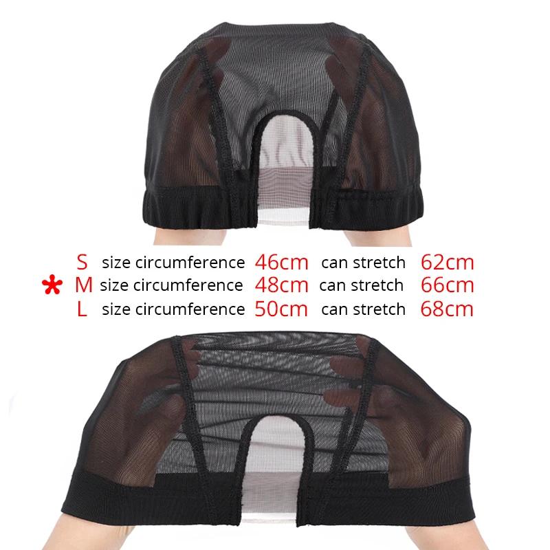 Bonnet de perruque élastique sans colle S/M/L, avec partie en U, pour la fabrication de perruque, co