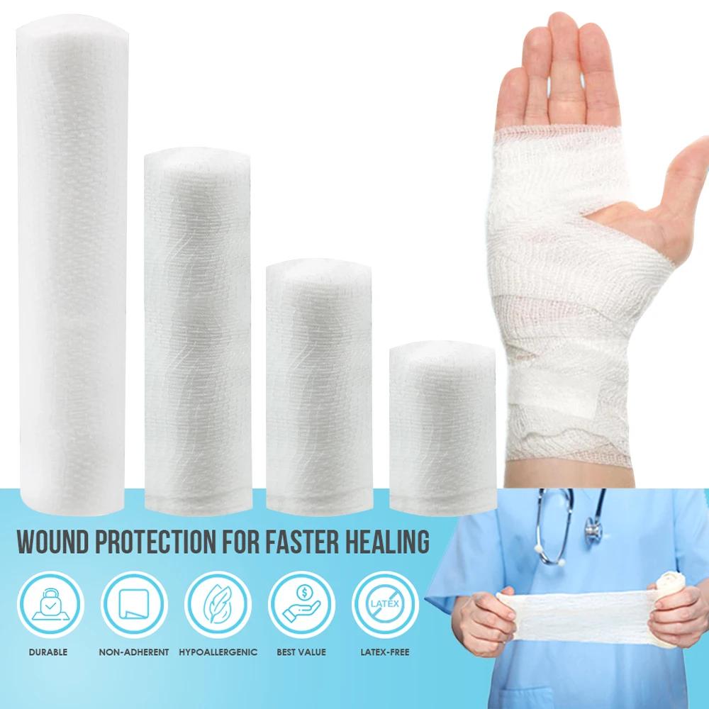4 rouleaux de gaze de qualité supérieure, bandages de gaze tissés super doux et extensibles pour le
