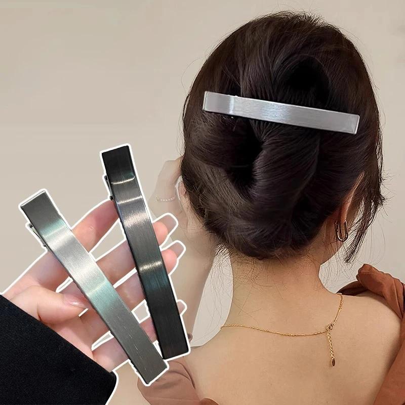 Pinces à cheveux coréennes élégantes pour femmes, barrettes pour filles, griffes en métal, épingle à