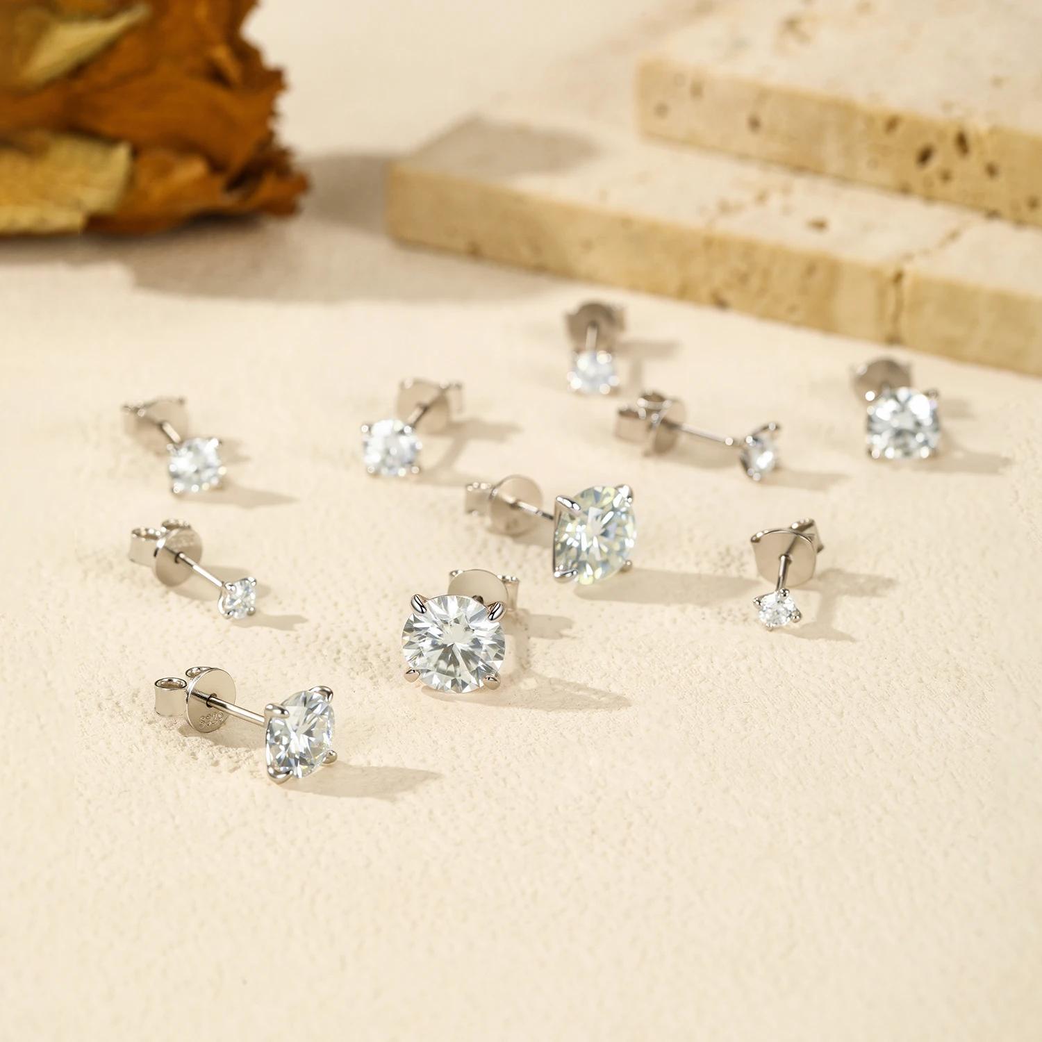 MODIAN 5 tailles D couleur Moissanite boucles d'oreilles 925 en argent Sterling scintillant luxe bou