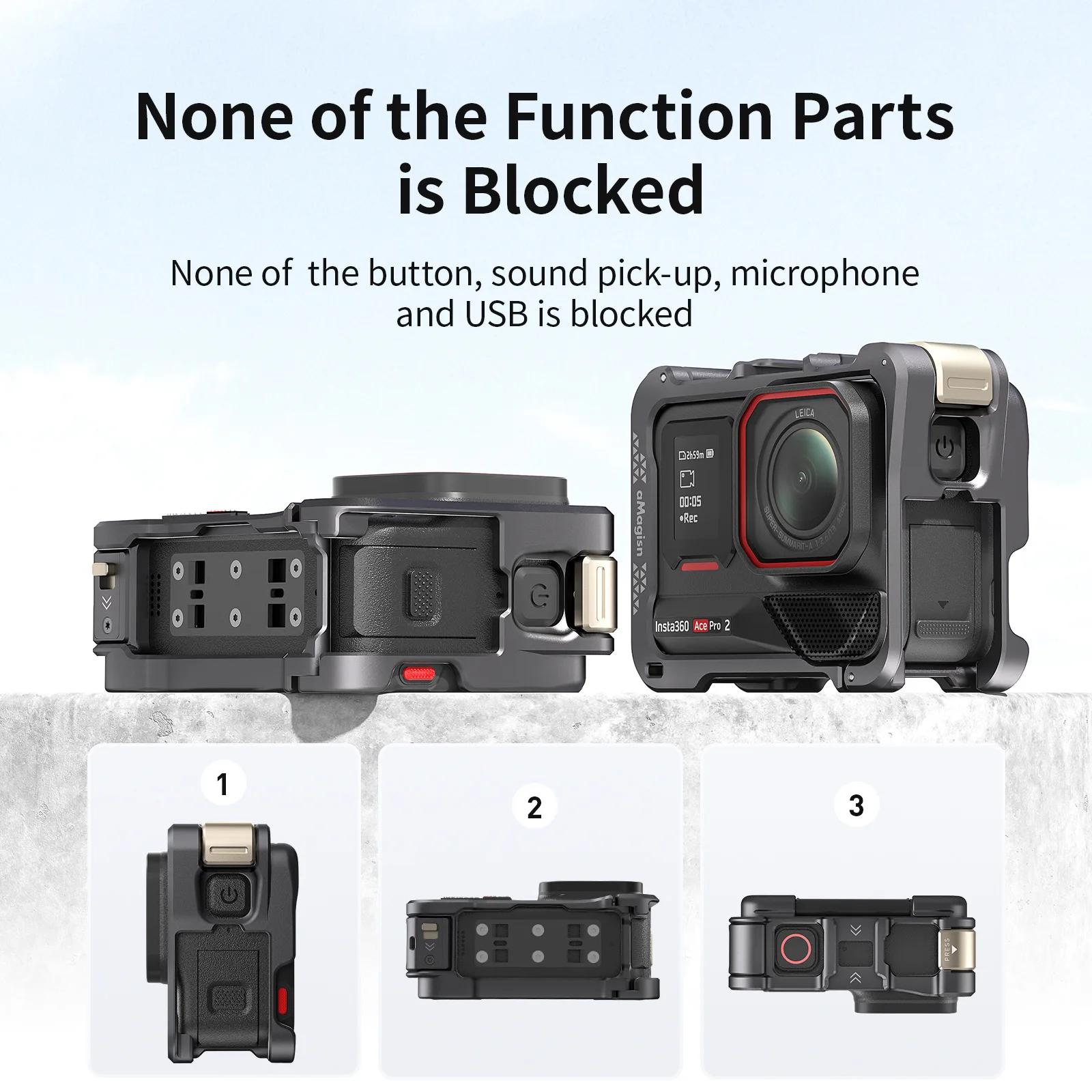 AMagisn-Étui de protection horizontal et vertical, cadre en métal à dégagement rapide, appareil phot