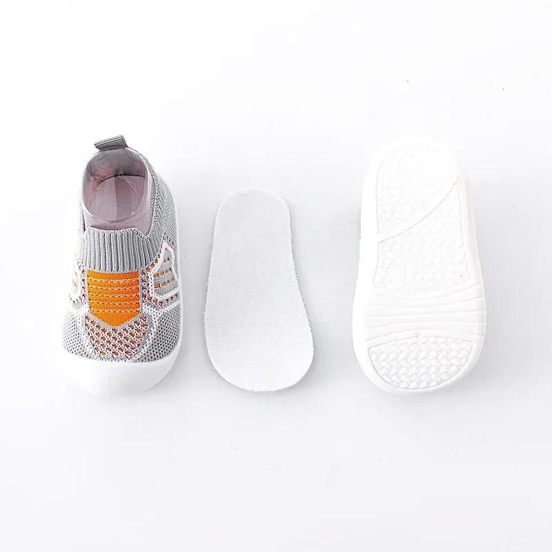 Chaussures antidérapantes et respirantes pour bébé, chaussettes de sol avec semelle en caoutchouc po