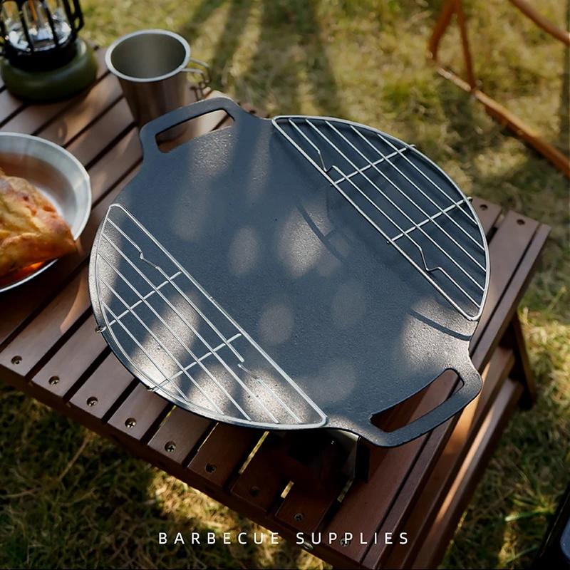 Filet de Barbecue en plein air, support à vapeur en acier inoxydable, poêle à frire pour Camping, Dr