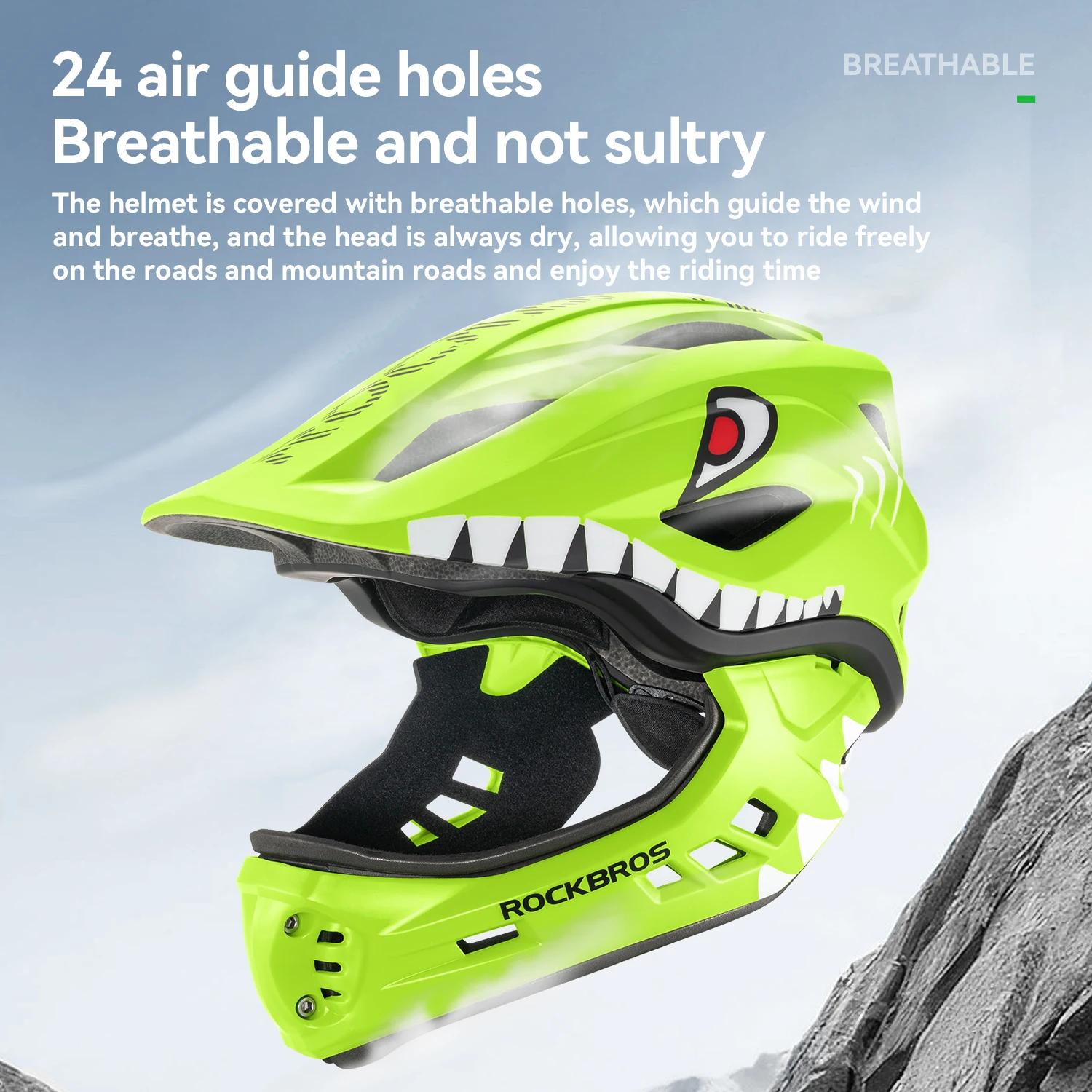 ROCKBROS casque de cyclisme enfant résistant aux chocs casque croisé détachable casque intégral Prot
