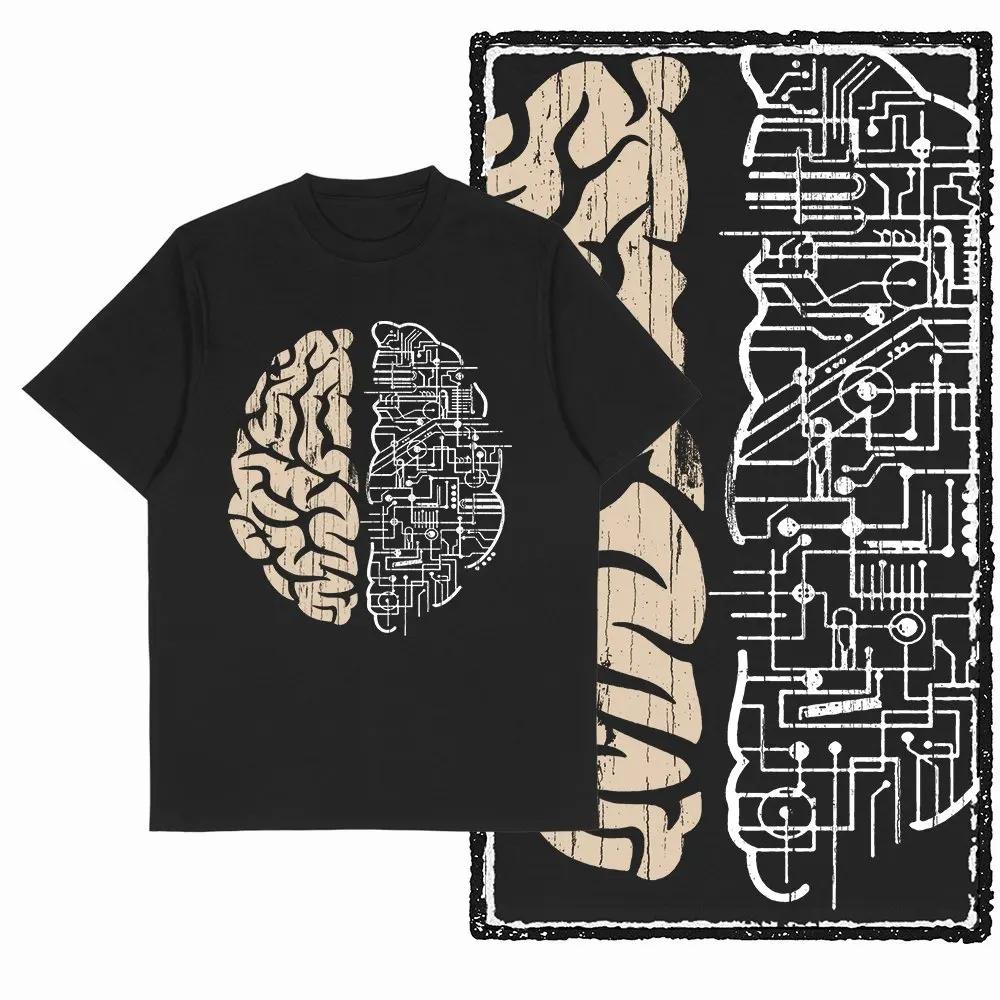 G25 Cool Vintage coton hommes en détresse créatif imprimé graphique T-shirt | T-shirt col rond pou
