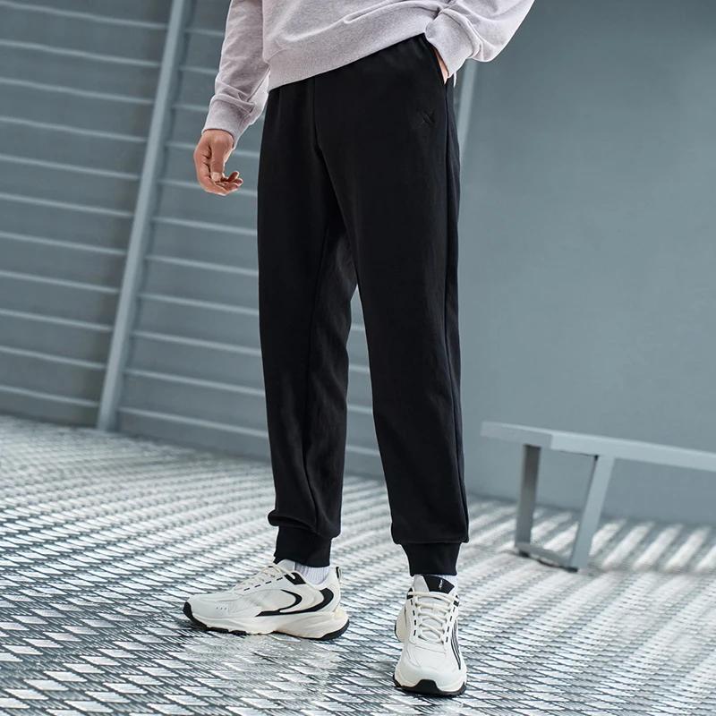 Xtep pantalons en tricot pour hommes automne doux respirant pantalon à la mode rétro bas confortable